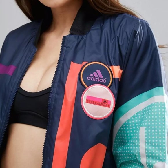 Adidas Stella Sport Stella McCartney Padded Graffiti Bomber Jacket - Picture 4 of 11